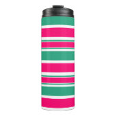 Bouteilles Isothermes Motif horizontal rayé rouge-vert (Devant)
