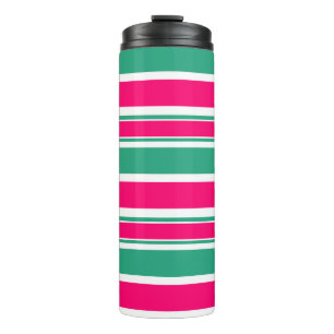 Bouteilles Isothermes Motif horizontal rayé rouge-vert