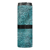 Bouteilles Isothermes Motif imprimé animal noir bleu moderne monogramme (Dos)