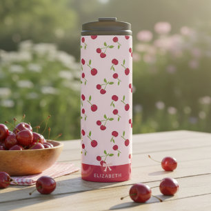 Bouteilles Isothermes Motif imprimé cerise mignon Coquette rose personna