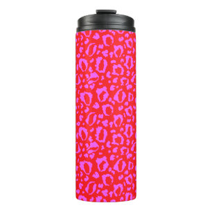 Bouteilles Isothermes Motif imprimé léopard rose et rouge