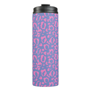 Bouteilles Isothermes Motif imprimé léopard rose et violet pastel 