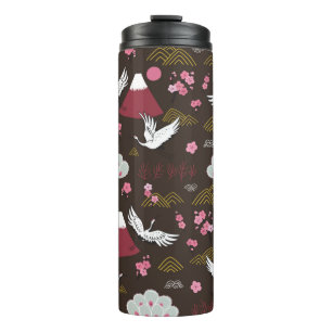 Bouteilles Isothermes Motif japonais traditionnel sans couture avec