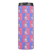 Bouteilles Isothermes Motif lapin bleu rose géométrique (Dos)