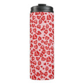 Bouteilles Isothermes Motif léopard des coeurs en rouge sur blush (Devant)
