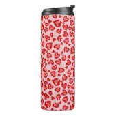 Bouteilles Isothermes Motif léopard des coeurs en rouge sur blush (Tourné sur la gauche)