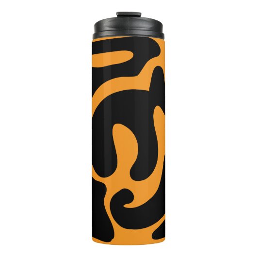 Bouteilles Isothermes Motif libre moderne noir et orange (Devant)
