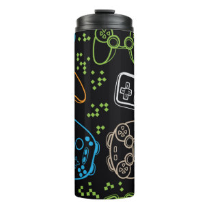 Bouteilles Isothermes Motif lumineux sans couture avec joysticks. coo de