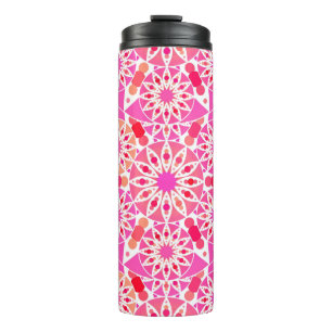 Bouteilles Isothermes Motif Mandala, Nuances de Rose et de Corail