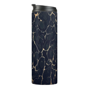 Bouteilles Isothermes Motif Marbre Foncé Abstrait Style Encre Alcoolique