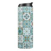 Bouteilles Isothermes Motif méditerranéen continu de tuiles marocaines (Tourné sur la gauche)