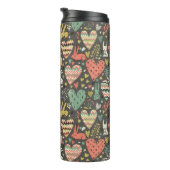 Bouteilles Isothermes Motif mignon de lapins d'amour avec des coeurs (Tourné sur la droite)