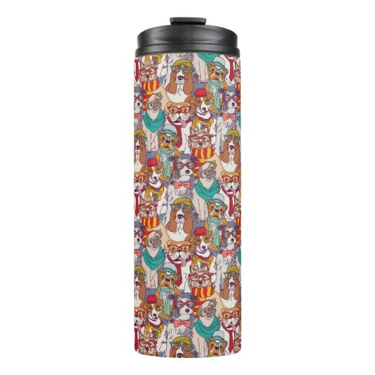 Bouteilles Isothermes Motif mignon de mode de chiot (Devant)