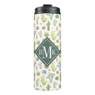 Bouteilles Isothermes Motif mignon de position de cactus du monogramme