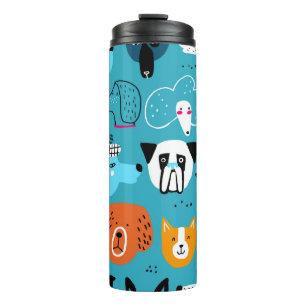 Bouteilles Isothermes Motif mignon et sans couture avec des chiens drôl