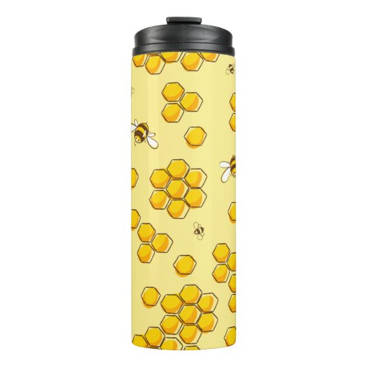 Bouteilles Isothermes Motif mignon et transparent avec abeilles volantes (Devant)