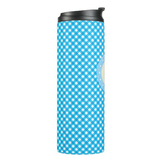 Bouteilles Isothermes Motif Monogram Bright Blue En vichy (Tourné sur la gauche)