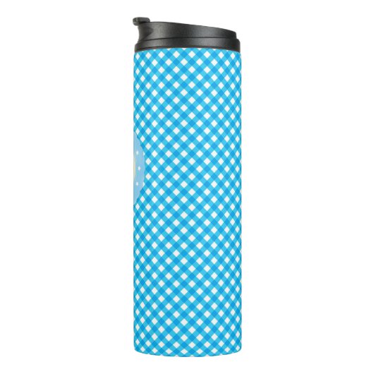 Bouteilles Isothermes Motif Monogram Bright Blue En vichy (Tourné sur la droite)
