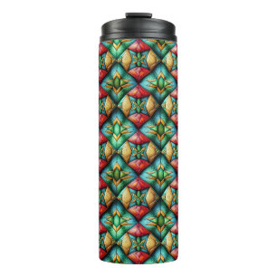 Bouteilles Isothermes Motif mosaïque géométrique africain coloré
