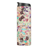 Bouteilles Isothermes Motif motif de caniche sans couture. Poignée b (Tourné sur la droite)