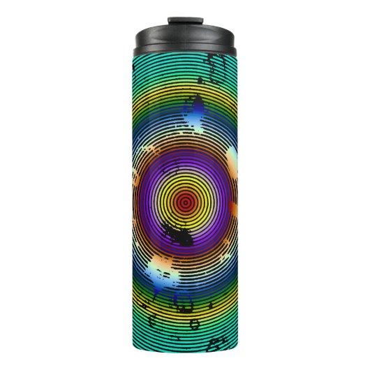 Bouteilles Isothermes Motif multicouleur cerclé (Devant)
