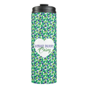 Bouteilles Isothermes Motif Myrtilles Moderne Vert Bleu Personnaliser.