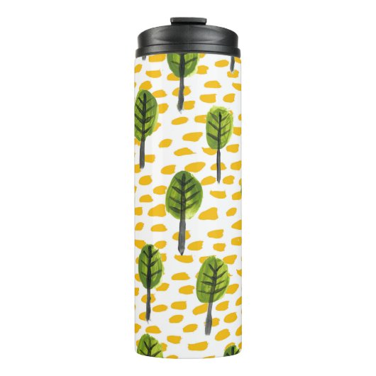 Bouteilles Isothermes Motif Naïve Green Black Tree (Devant)