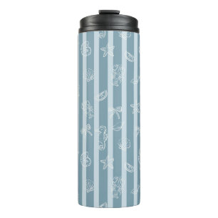 Bouteilles Isothermes Motif Nautique Côtiers   Coquillage de Mer Bleu & 