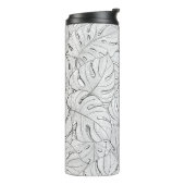 Bouteilles Isothermes Motif noir blanc Feuille Monstera (Tourné sur la gauche)
