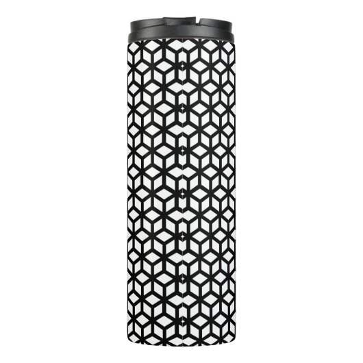 Bouteilles Isothermes Motif noir et blanc de cube (Dos)