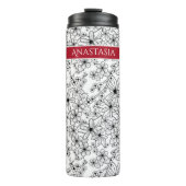 Bouteilles Isothermes Motif noir floral et nom rouge (Devant)