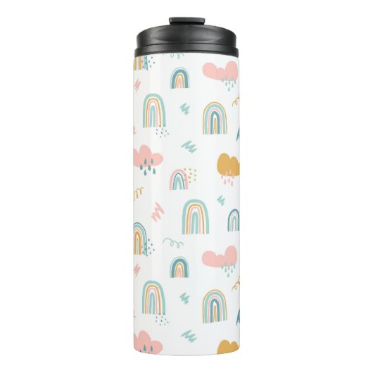 Bouteilles Isothermes Motif nuage Rainbow et pluie amusant (Devant)