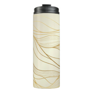 Bouteilles Isothermes Motif ondulé or. Luxueux ornement linéaire doré