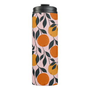 Bouteilles Isothermes Motif orange coloré sans couture. motif orange.