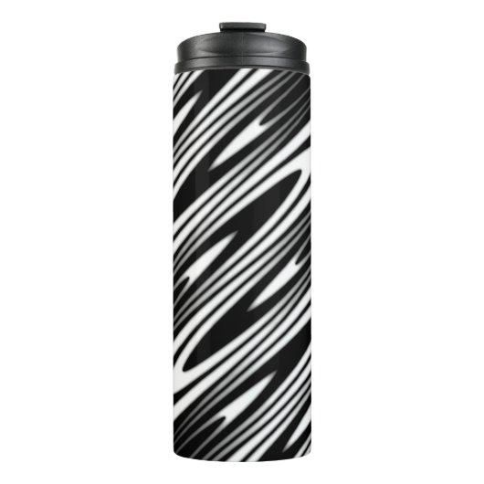 Bouteilles Isothermes motif organique ondulé noir et blanc sans couture (Devant)