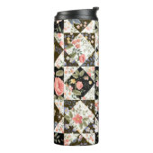 Bouteilles Isothermes motif patchwork transparent avec fleurs (Tourné sur la gauche)