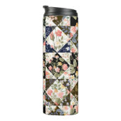 Bouteilles Isothermes motif patchwork transparent avec fleurs (Tourné sur la droite)