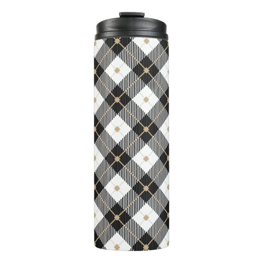 Bouteilles Isothermes Motif plaid Black Blanc tendance (Devant)
