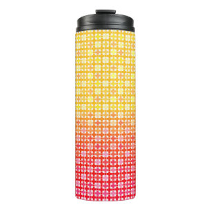 Bouteilles Isothermes Motif plaid dégradé jaune rouge
