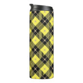 Bouteilles Isothermes Motif plaid tendance noir Jaune (Tourné sur la droite)