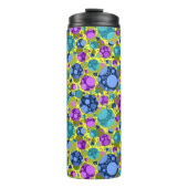 Bouteilles Isothermes Motif pois en bleu rose Turquoise - (Devant)