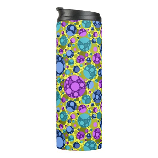 Bouteilles Isothermes Motif pois en bleu rose Turquoise - (Tourné sur la droite)