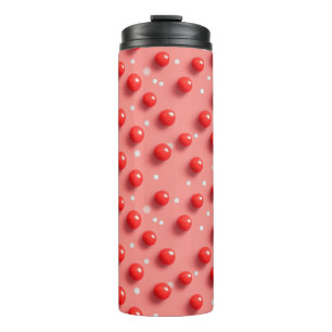 Bouteilles Isothermes motif Pois rouge et blanc 3D