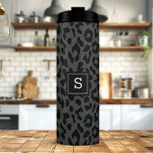 Bouteilles Isothermes Motif Poster de animal Léopard gris Monogramme