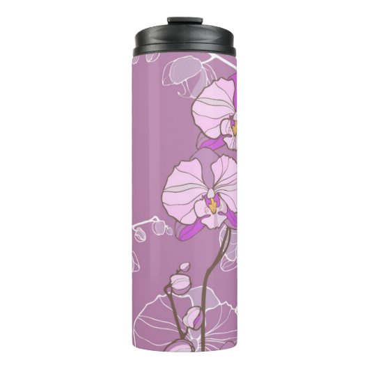Bouteilles Isothermes Motif pourpre d'orchidée (Devant)