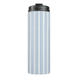 Bouteilles Isothermes Motif rayé à chevrons bleu doux et fougère