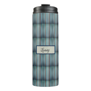 Bouteilles Isothermes motif rayé bleu gris