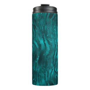 Bouteilles Isothermes Motif Rayures de Tigre Pailleté Glam Ombré Sarcell