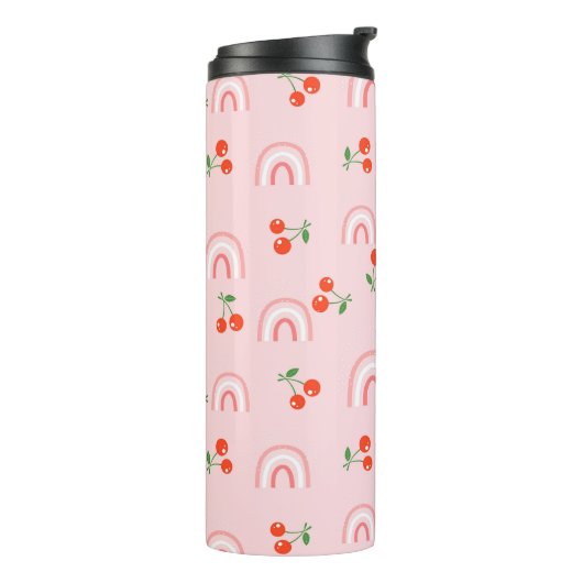 Bouteilles Isothermes Motif rose arc-en-ciel cerise (Tourné sur la gauche)