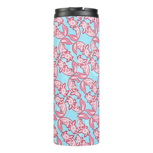 Bouteilles Isothermes Motif rose Chido d'Axolotl de Chibi (Dos)